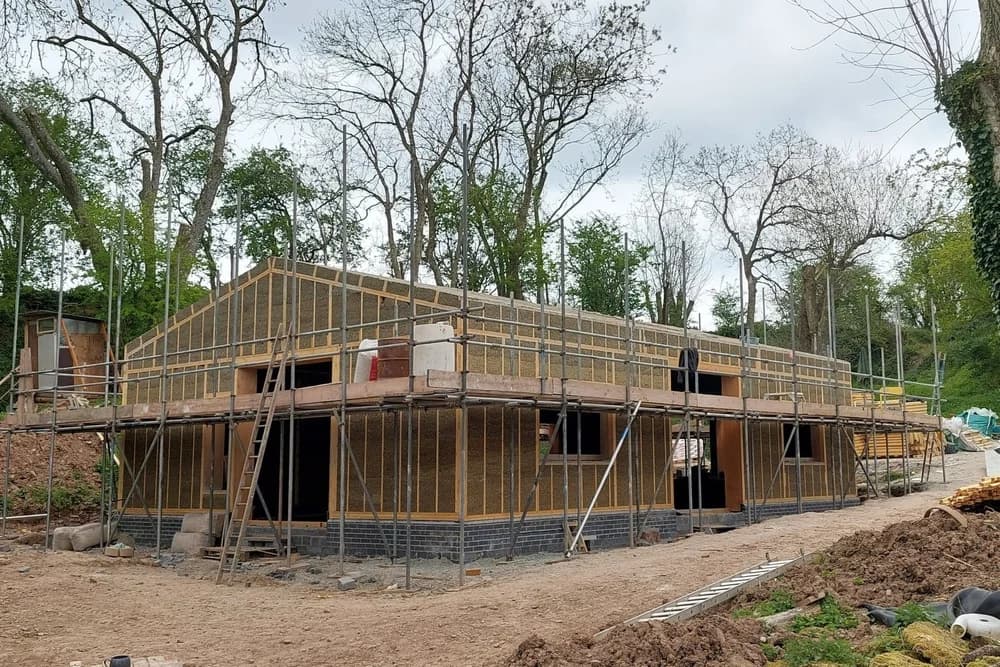 Hempcrete wall installed in a barn conversion